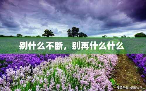 别什么不断,别再什么什么